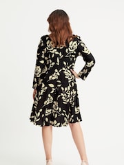 Scarlett & Jo Natural Long Sleeve Cowl Neck Fit and Flare Dress - Image 4 of 4