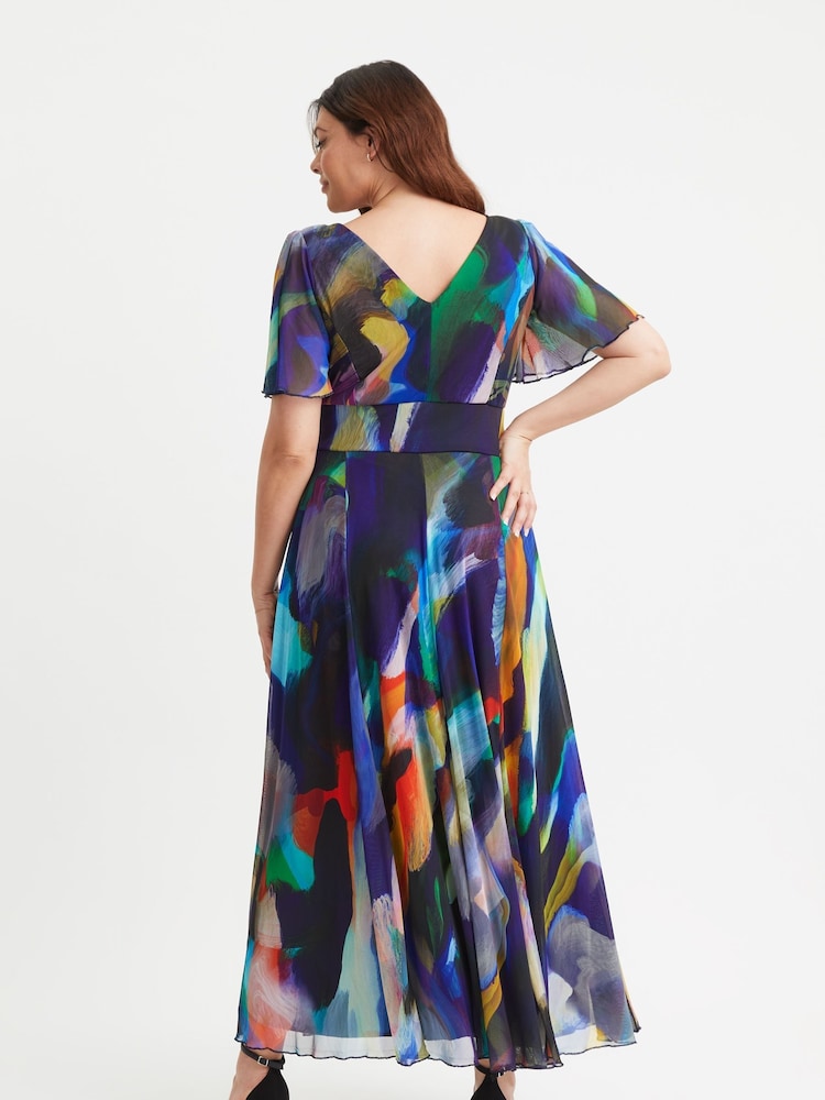 Multicolor - Vestido largo con mangas de ángel Float Isabelle de Scarlett & Jo - Imagen 4 de 4 Multicolor - Vestido largo con mangas de ángel Float Isabelle de Scarlett & Jo - Imagen 4 de 4