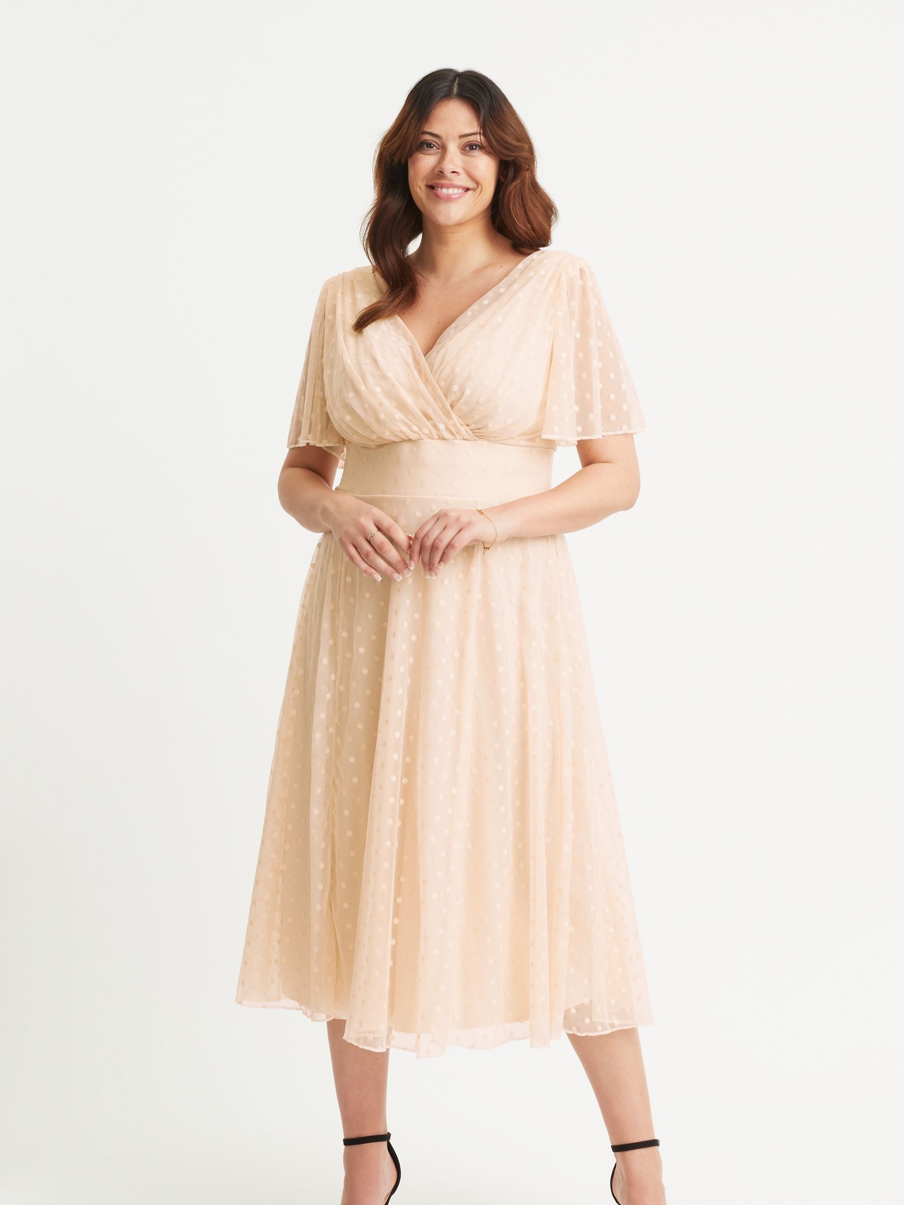 【本日特価】 Dobby Victoria Cream Jo & Scarlett Buy Spot from Dress Midi ワンピース