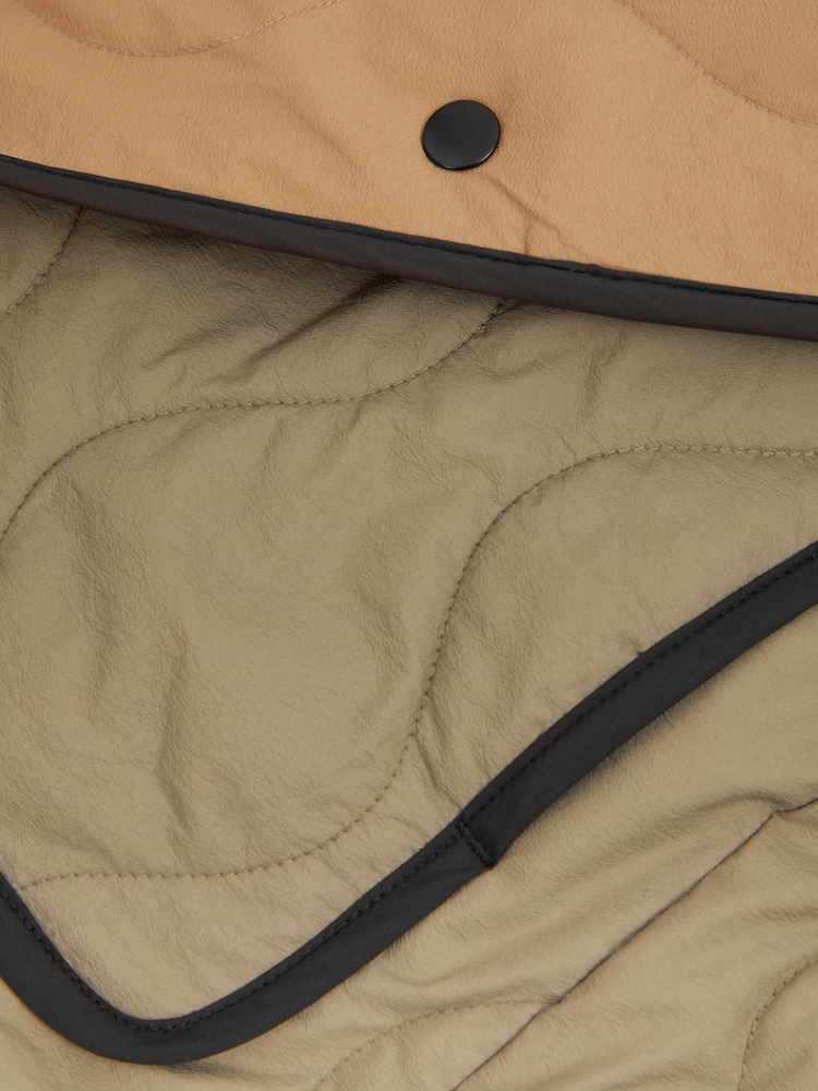 Reiss Khaki/Neutral Ollie Reversible Quilt Coat - Image 8 of 8