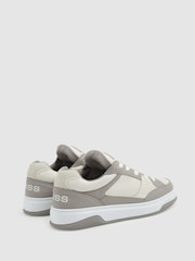 Reiss Grey Alvar Panelled Leather Trainers - Image 4 of 5
