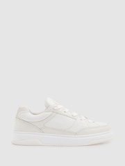 Reiss White Alvar Panelled Leather Trainers - Image 1 of 6