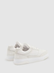 Reiss White Alvar Panelled Leather Trainers - Image 3 of 6