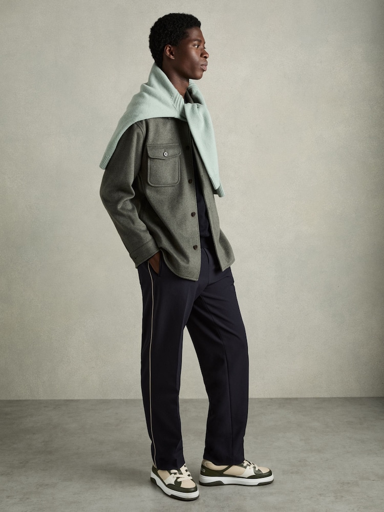 Reiss Green Alvar Panelled Leather Trainers - Image 2 of 5