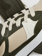 Reiss Green Alvar Panelled Leather Trainers - Image 5 of 5