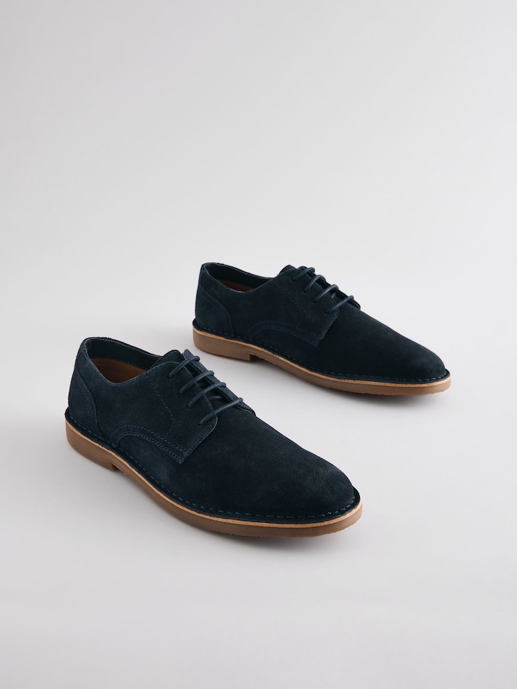 Navy Blue Suede Desert Shoes - Image 1 of 5