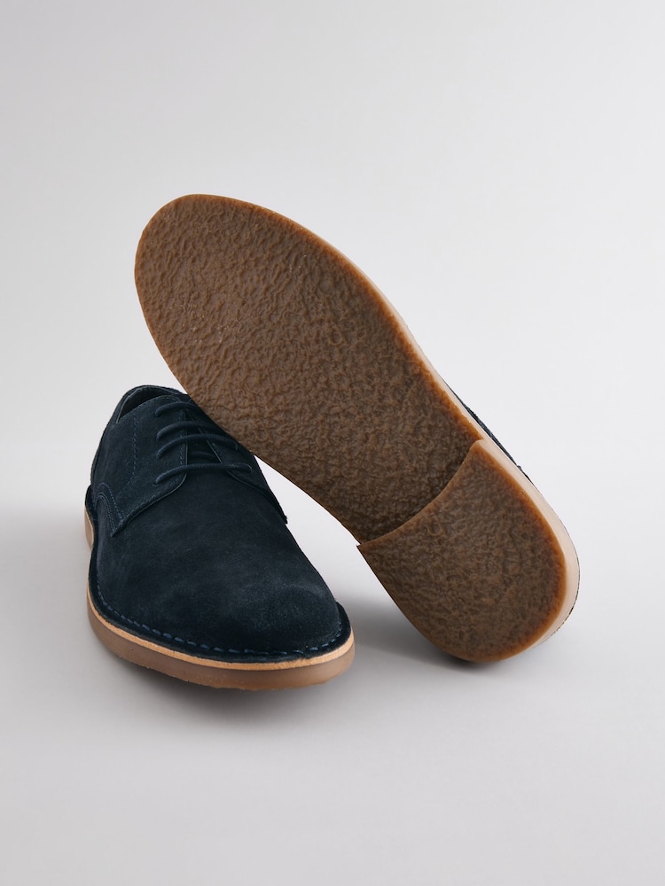 Navy Blue Suede Desert Shoes - Image 2 of 5