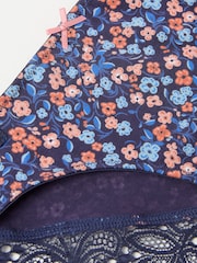 FatFace Navy Blue Floral Cheeky Knickers - Image 2 of 2