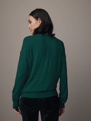 Forest Green Soft Touch Cosy Seam Crew Neck Jumper - Image 3 of 7