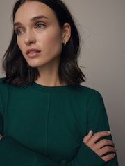 Forest Green Soft Touch Cosy Seam Crew Neck Jumper - Image 4 of 7