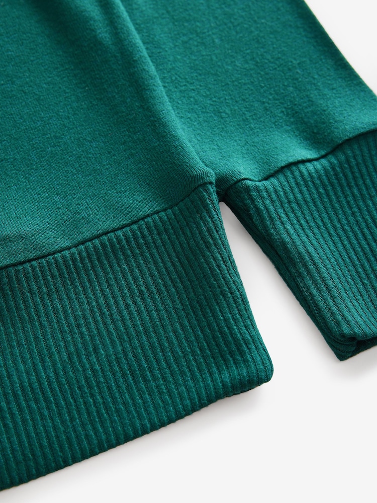 Forest Green Soft Touch Cosy Seam Crew Neck Jumper - Image 7 of 7