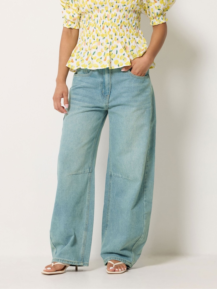 PixieGirl Petite Blue Barrel Balloon Leg Jeans - Image 2 of 5 PixieGirl Petite Blue Barrel Balloon Leg Jeans - Image 2 of 5
