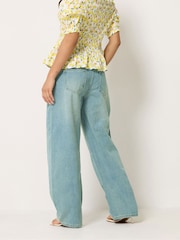 PixieGirl Petite Blue Barrel Balloon Leg Jeans - Image 3 of 5