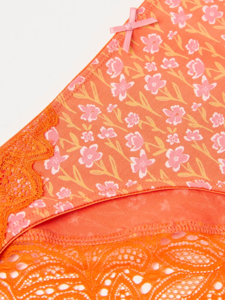 FatFace Orange Floral Cheeky Knickers - Image 2 of 2