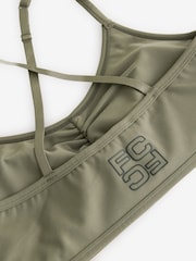 French Connection Green Low Impact Ruched Front Sports Bra - Image 4 of 4