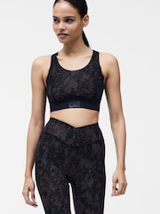 French Connection Brown Abstract High Impact Bra - Image 1 of 7