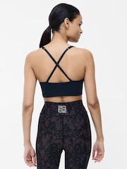French Connection Black Low Impact Ruched Front Sports Bra - Image 2 of 6