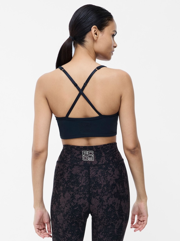 French Connection Black Low Impact Ruched Front Sports Bra - Image 2 of 6