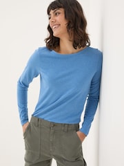 FatFace Bree Blue Cobalt T-Shirt - Image 1 of 3