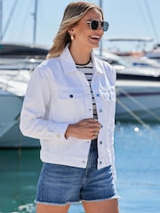 Sosandar Relaxed Fit Denim 100% algodão Jacket - Imagem 4 de 5