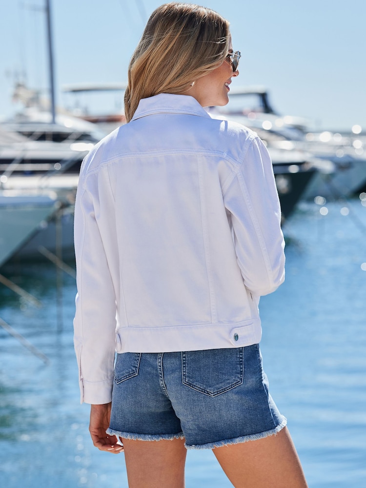 Sosandar Relaxed Fit Denim 100% algodão Jacket - Imagem 1 de 5