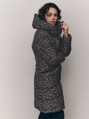 Animal Shower Resistant Padded Puffer Hooded Mid Length Coat - Image 3 of 8