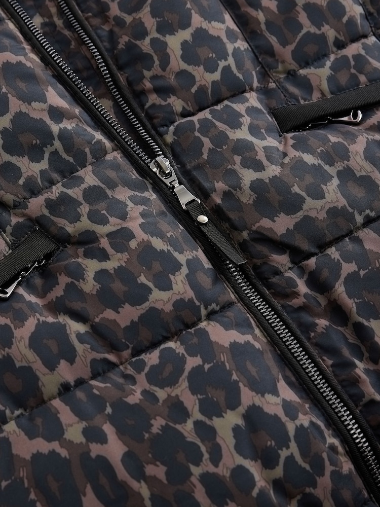Animal Shower Resistant Padded Puffer Hooded Mid Length Coat - Image 8 of 8