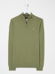 FatFace Rye Olive Green Half-Neck Jumper - Image 6 of 6