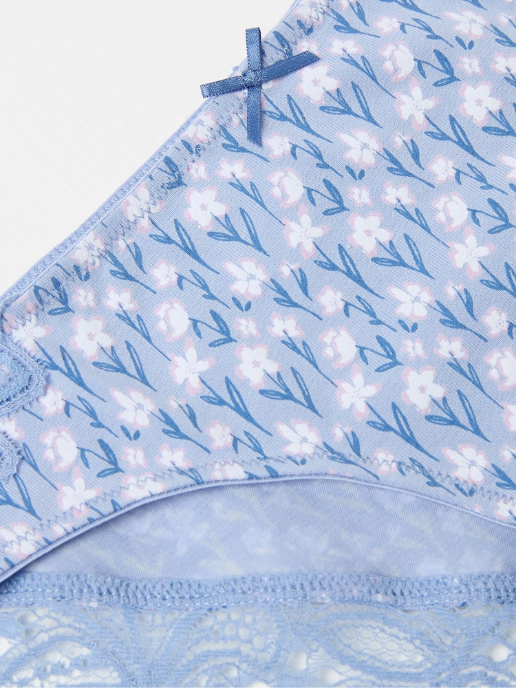 FatFace Light Blue Floral Cheeky Knickers - Image 2 of 2