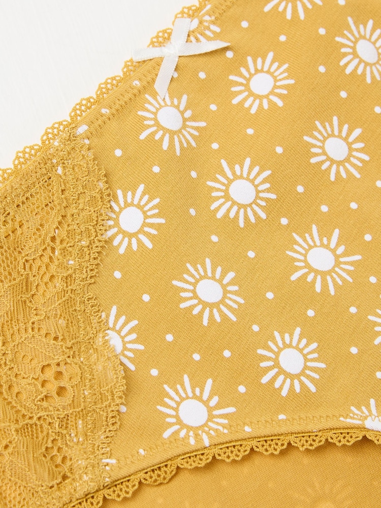 FatFace Yellow Sun Mini Knickers - Image 2 of 2