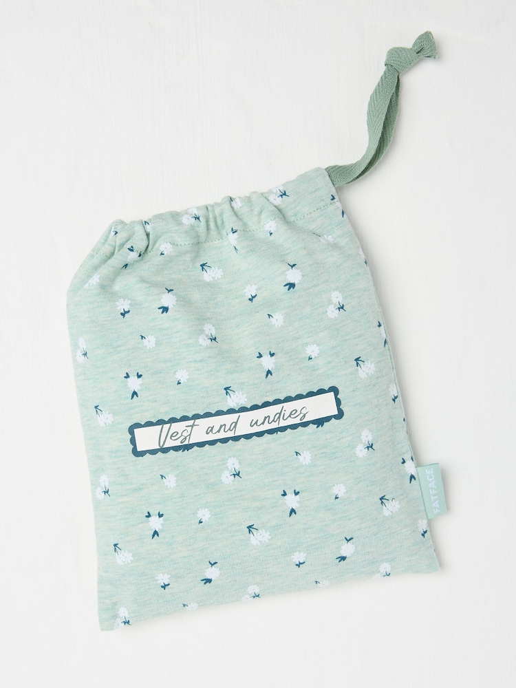 FatFace Green Floral Vest & Knicker Set - Image 2 of 2