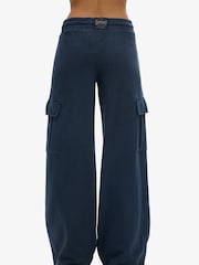 Superdry Blue Athletic Essentials Vintage Wide Cargo 100% Cotton Joggers - Image 2 of 8