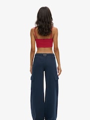 Superdry Blue Athletic Essentials Vintage Wide Cargo 100% Cotton Joggers - Image 5 of 8