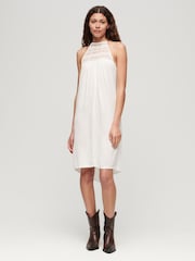 Superdry White Ibiza Halter Midi Dress - Image 3 of 3