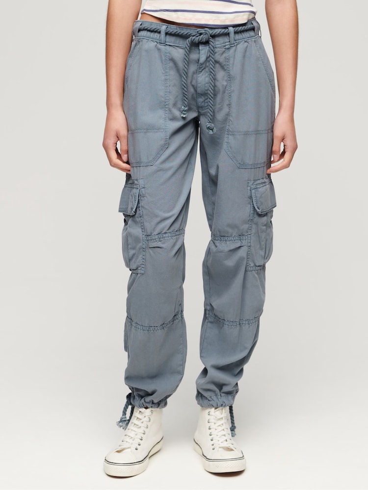 Azul - Superdry Lightweight Beach Cargo Trousers - Imagen 1 de 3