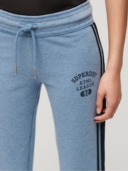 Синий - Superdry Athletic в полоску Flare 100% Cotton Joggers - Изображение 4 из 4