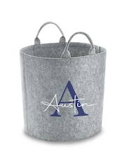 Personalised Kids Light Grey Felt Toy Bag/Trug - Image 2 of 4