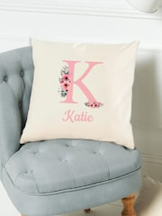 Personalised Initial Flower Print Cushion - Image 3 of 4