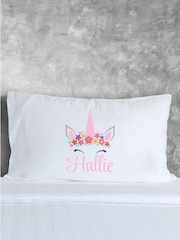 Loveabode Personalised Unicorn White 100% Cotton Pillowcase - Image 2 of 4