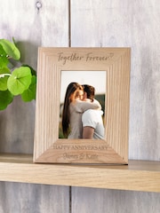 Personalised Engraved Oak Photo Frame by Loveabode - Image 1 of 4