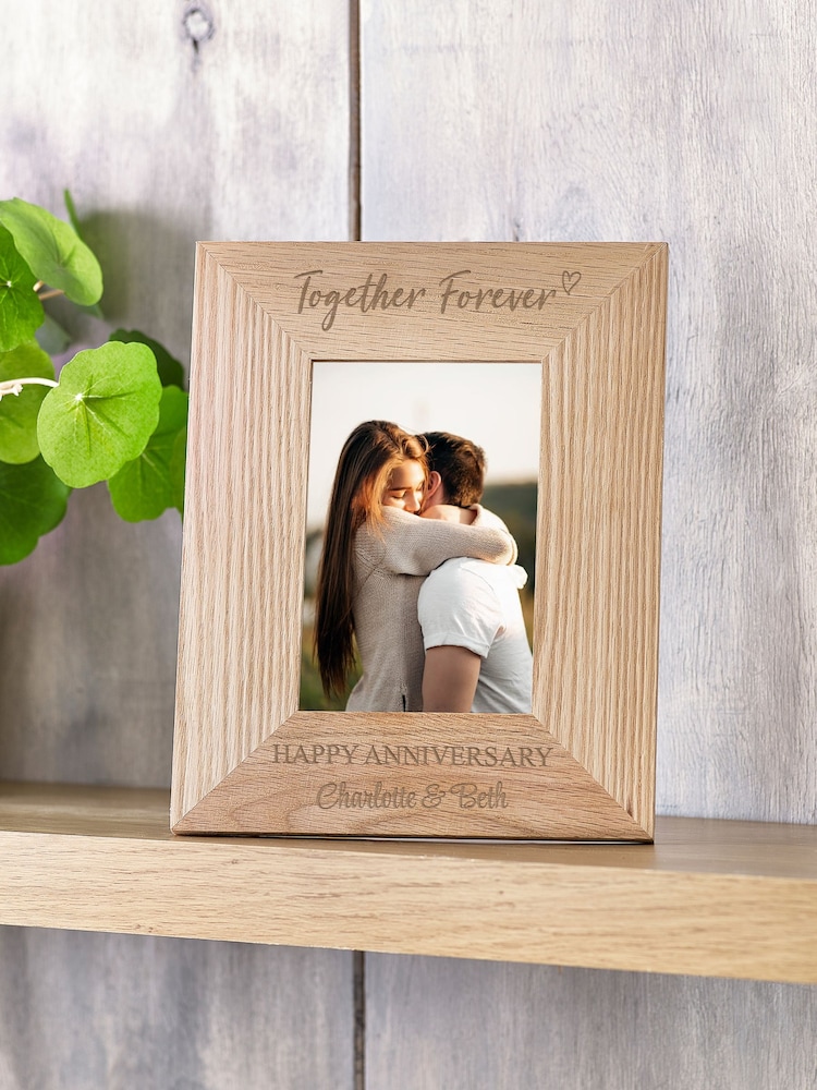 Personalised Engraved Oak Photo Frame by Loveabode - Image 4 of 4