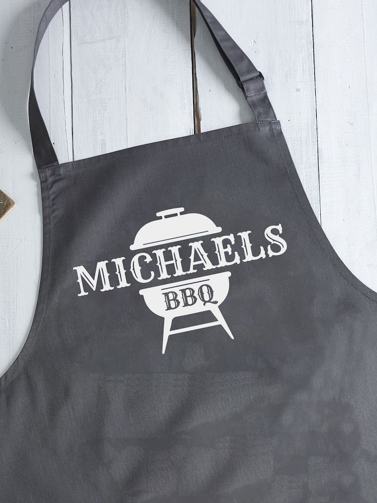 Loveabode Grey Personalised BBQ Apron - Image 1 of 4