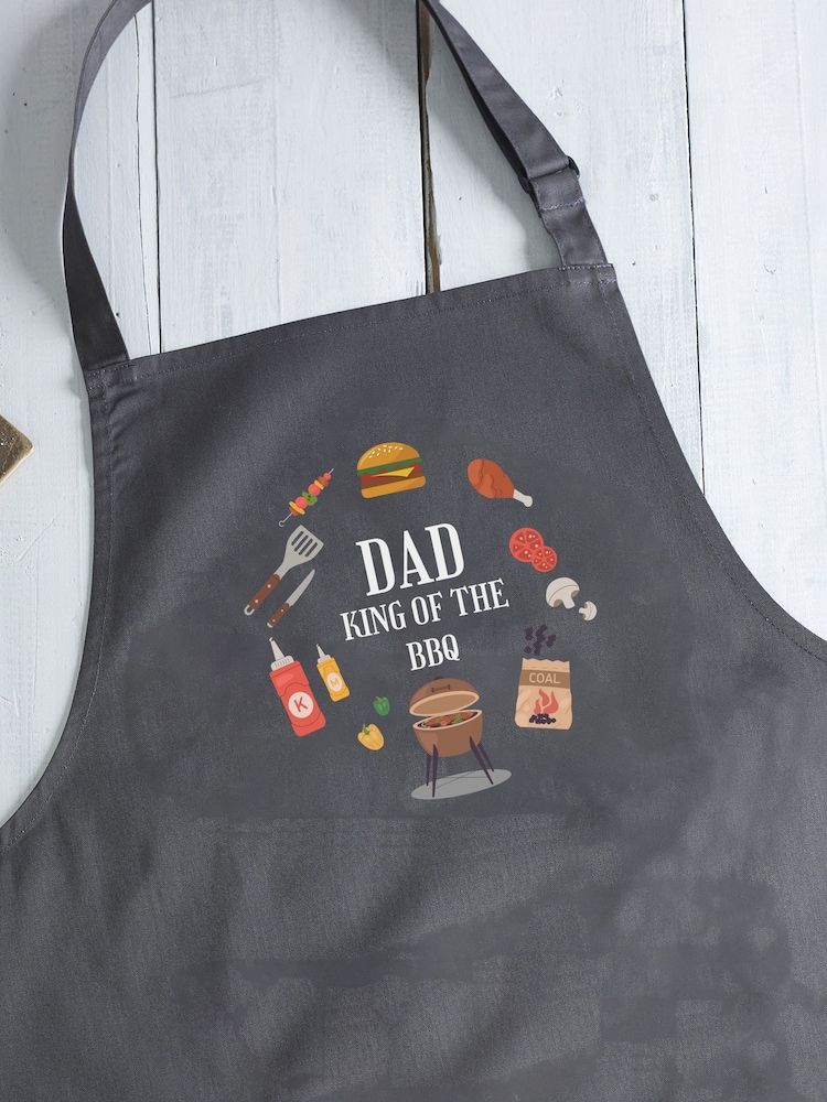 Loveabode Grey Personalised Coloured BBQ Apron - Image 2 of 4