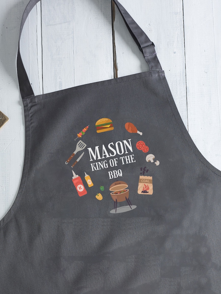 Loveabode Grey Personalised Coloured BBQ Apron - Image 4 of 4