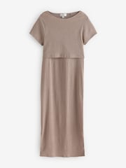 Marron café - Robe d'allaitement de maternité - Image 6 de 8