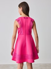 Baker by Ted Baker Pink Lace Detail Scuba Dress - Image 2 of 5