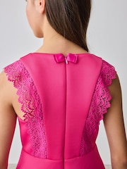 Baker by Ted Baker Pink Lace Detail Scuba Dress - Image 4 of 5