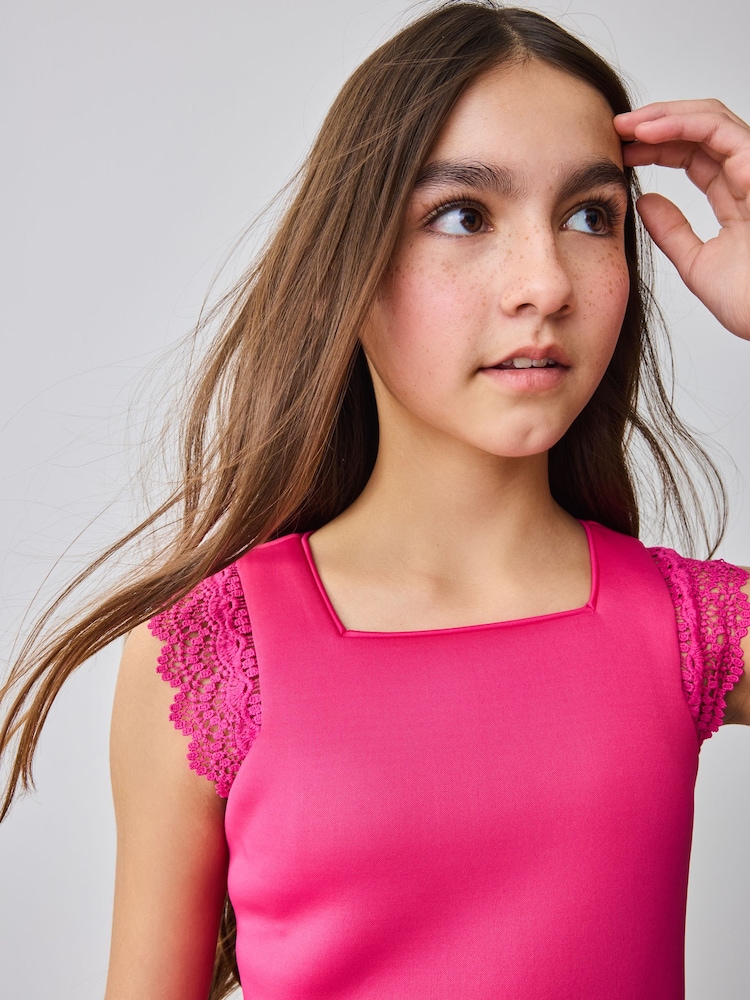 Baker by Ted Baker Pink Lace Detail Scuba Dress - Imagen 5 de 5 Baker by Ted Baker Pink Lace Detail Scuba Dress - Imagen 5 de 5
