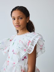 Baker by Ted Baker Floral Burnout Frill Tier Dress - Image 10 of 12