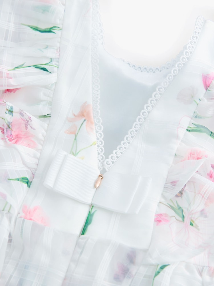 Blanco - Baker by Ted Baker Floral Burnout Frill Tier Dress - Imagen 12 de 12 Blanco - Baker by Ted Baker Floral Burnout Frill Tier Dress - Imagen 12 de 12
